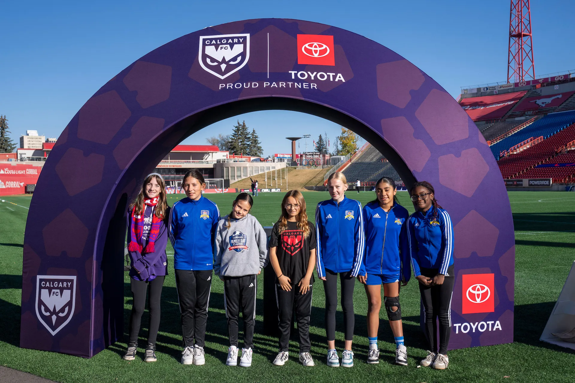 Wild FC mascot Echo interacting with children in the stands