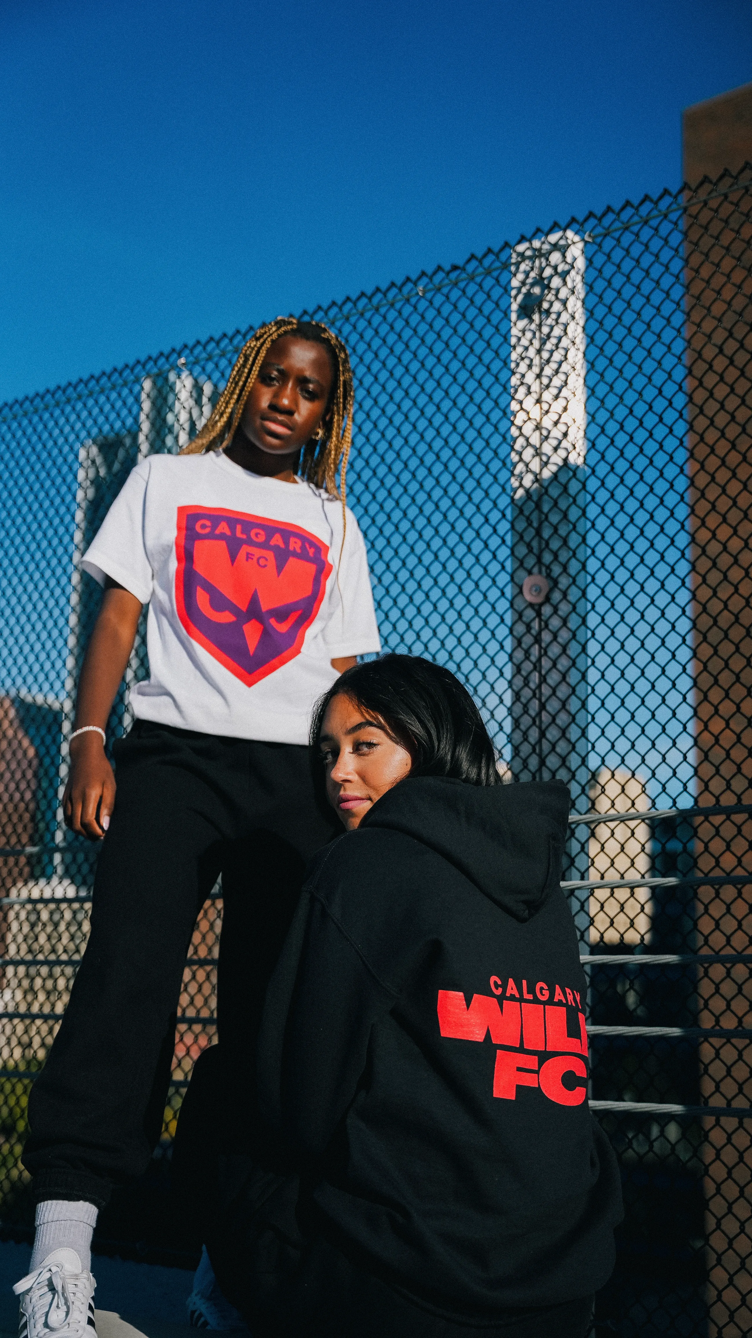 Calgary Wild FC hoodie and tshirt merch shoot